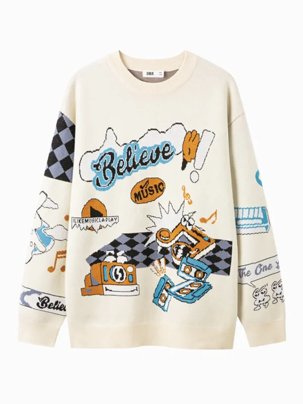 SEMIR Unisex white crew neck sweater
