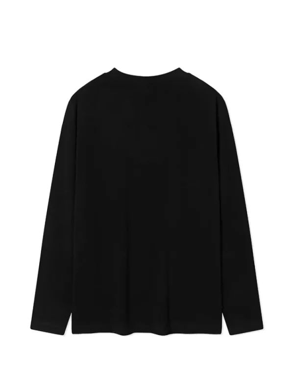 SEMIR Unisex's 100% Cotton Double-Yarn Single Jersey Monogram Loose Crew Neck Long-Sleeve T-shirt