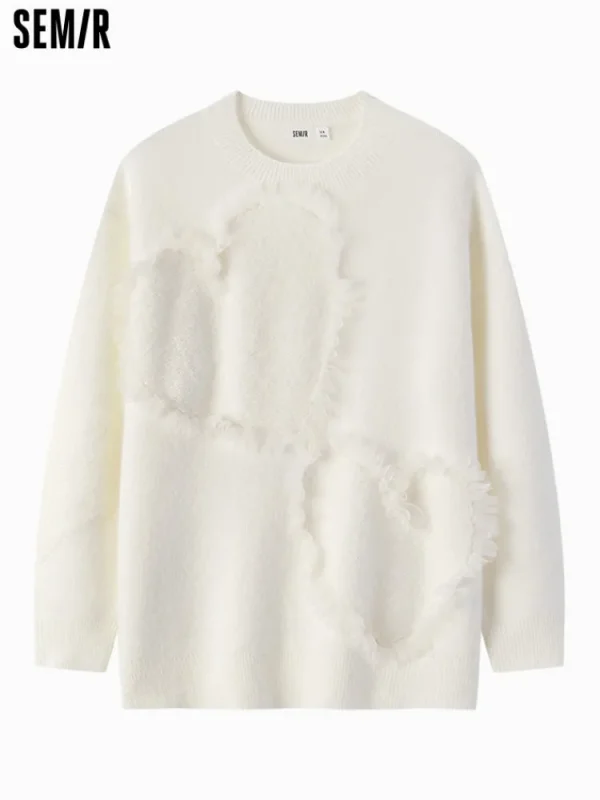 Women SEMIR Women's cream white crew neck sweater
