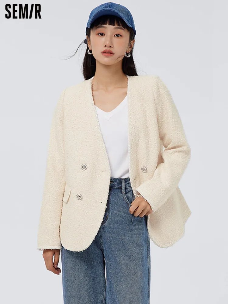 womens_fancy_yarn_solid_c_0.webp Women SEMIR Women's Fancy Yarn Solid Color Chemical Fiber Jacket