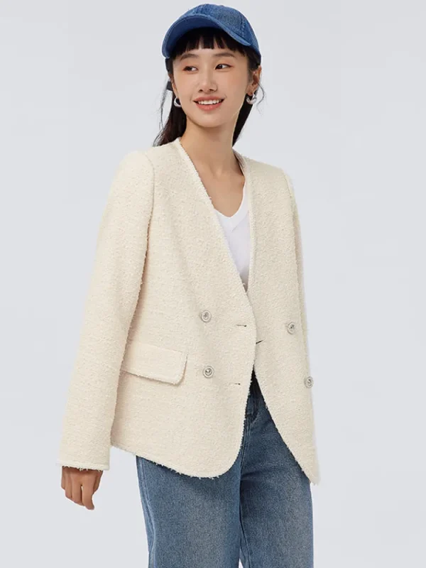 Women SEMIR Women's Fancy Yarn Solid Color Chemical Fiber Jacket