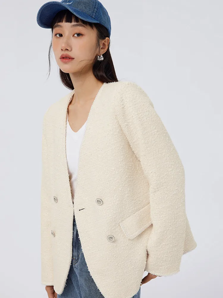 womens_fancy_yarn_solid_c_2.webp Women SEMIR Women's Fancy Yarn Solid Color Chemical Fiber Jacket