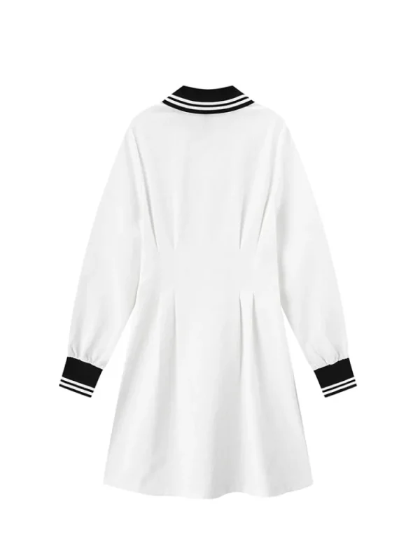 Women SEMIR Women's Jacquard Yarn-Dyed Ribbed Fitted Long-Sleeve Dress