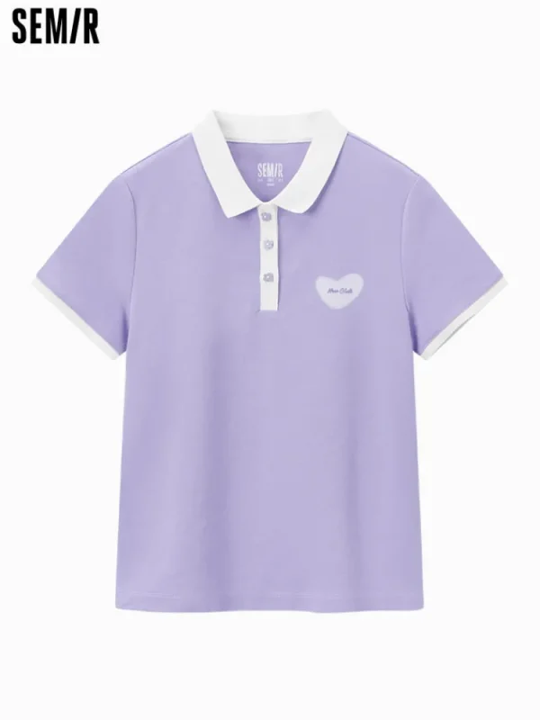 Women SEMIR Women's Knitted Comfortable Cool Antibacterial Short- sleeve Polo