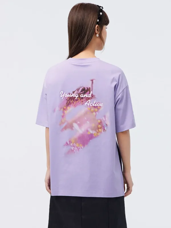 Women SEMIR Women's Knitted Comfortable Cool Antibacterial Round Neck Short Sleeves T-Shirt
