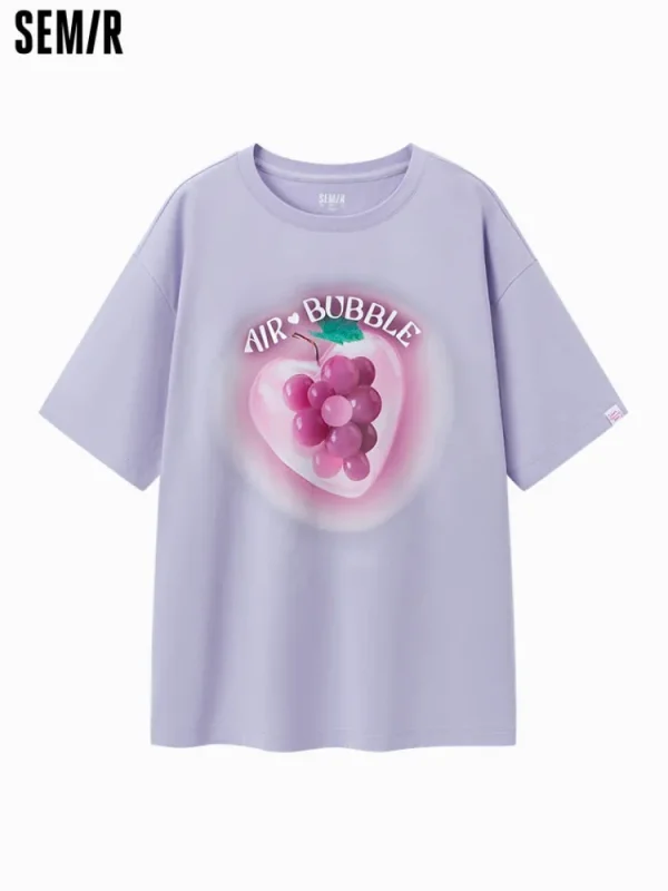 Women SEMIR Women's Knitted Comfortable Cool Antibacterial Round Neck Short Sleeves T-Shirt