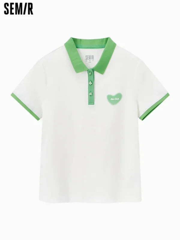 Women SEMIR Women's Knitted Comfortable Cool Antibacterial Short- sleeve Polo