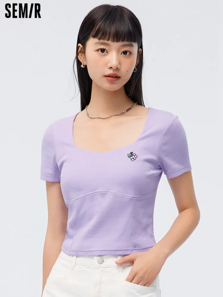 womens_knitted_other_shor_0.webp Women SEMIR Women's Knitted Other Short- sleeve T-Shirts