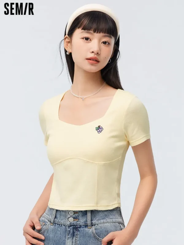 Women SEMIR Women's Knitted Other Short- sleeve T-Shirts