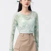 Women SEMIR Women's Knitted Round Neck Long Sleeve T-Shirt