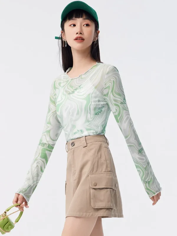 Women SEMIR Women's Knitted Round Neck Long Sleeve T-Shirt