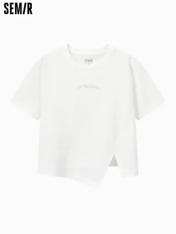 Women SEMIR Women's Knitted Round Neck Short Sleeves T-Shirt