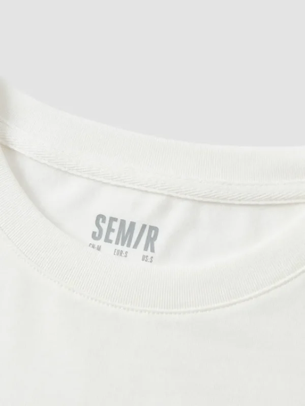 Women SEMIR Women's Knitted Round Neck Short Sleeves T-Shirt