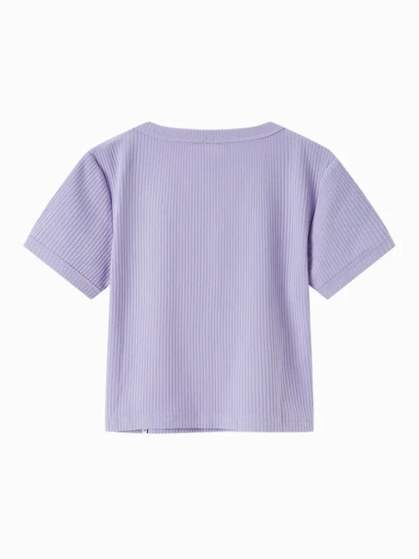 Women SEMIR Women's Knitted Round Neck Short Sleeves T-Shirt