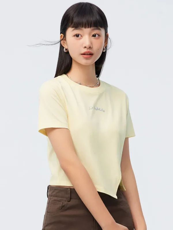 Women SEMIR Women's Knitted Round Neck Short Sleeves T-Shirt