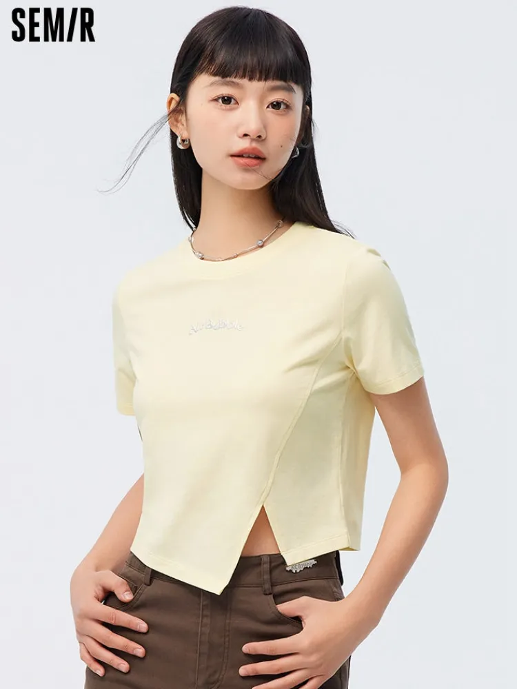 womens_knitted_round_neck_21.webp Women SEMIR Women's Knitted Round Neck Short Sleeves T-Shirt