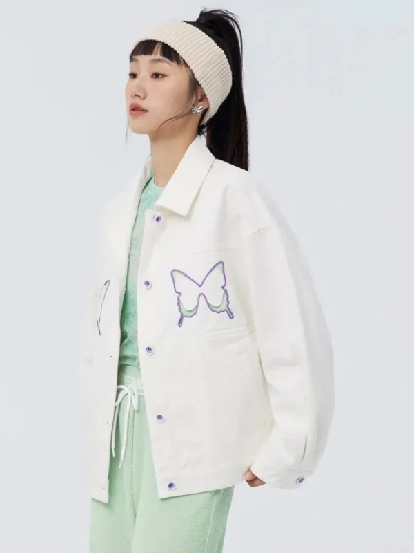 Women SEMIR Women's Light Brushed 100% Cotton Twill Butterfly Loose Chemical Fiber Jacket