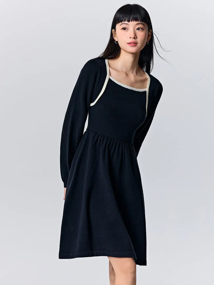 womens_light_khaki_wool_d_1.webp Women SEMIR Women's light khaki wool dress