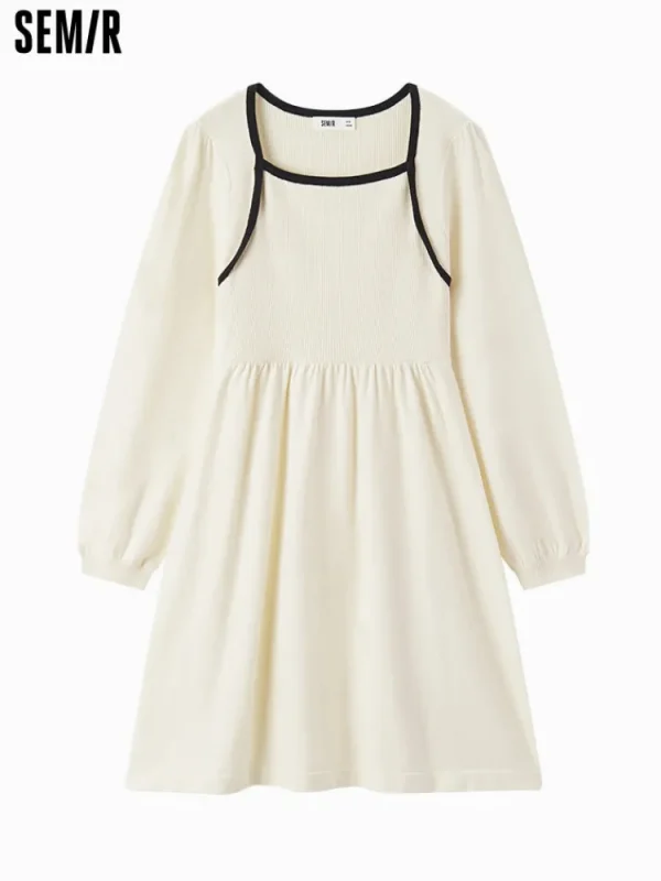 Women SEMIR Women's light khaki wool dress