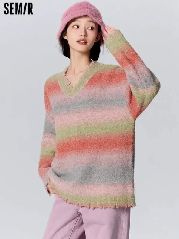 Women SEMIR Women's red V-neck sweater