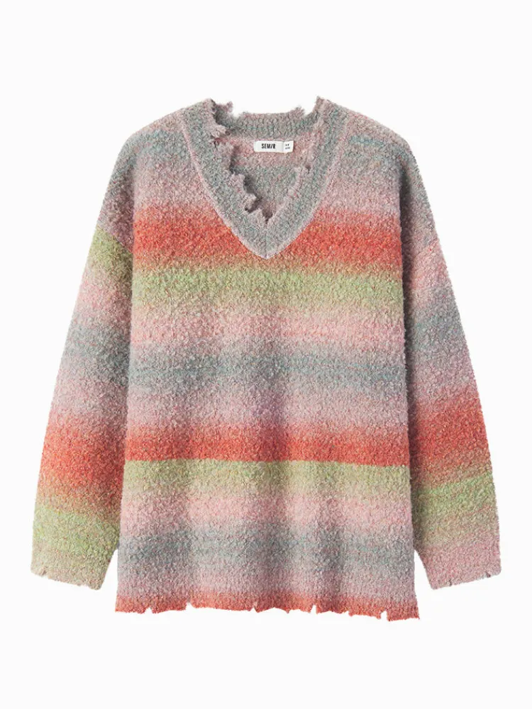 womens_red_vneck_sweater_3.webp Women SEMIR Women's red V-neck sweater