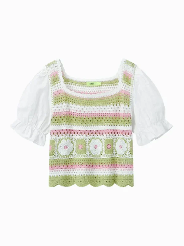 Women SEMIR Women's Slub Crewneck Sweater