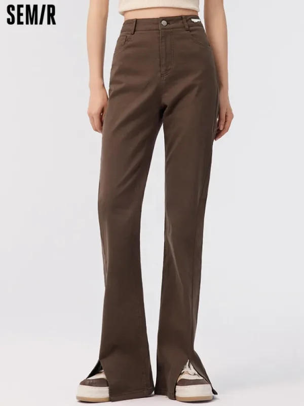 Women SEMIR Women's Stretch Washed Cotton Flared Pants