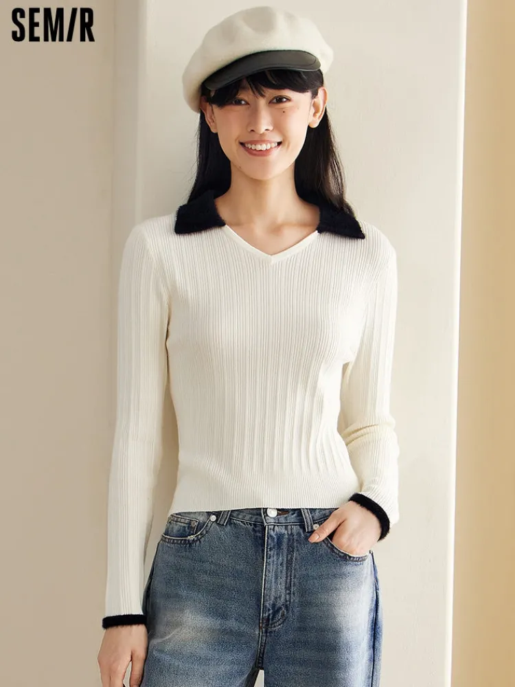 womens_white_and_black_ot_0.webp Women SEMIR Women's white and black other sweaters